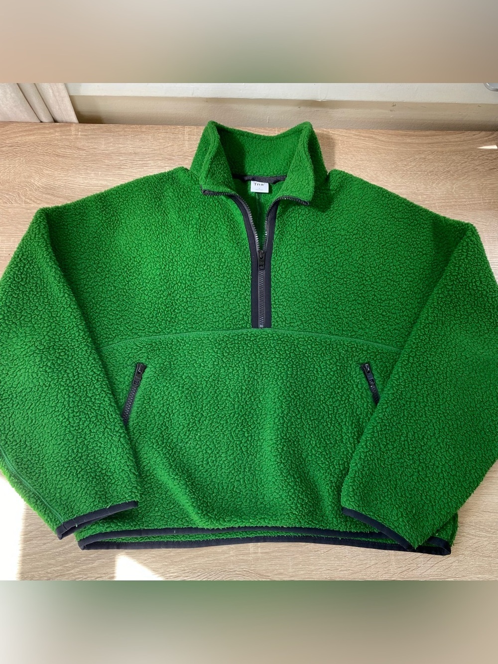 Aritzia TNA Polartec Fleece Mockneck Jacket Green Small